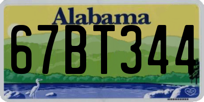 AL license plate 67BT344