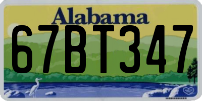 AL license plate 67BT347