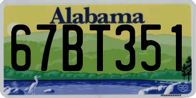 AL license plate 67BT351
