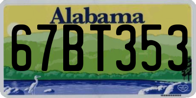 AL license plate 67BT353