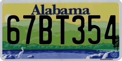 AL license plate 67BT354