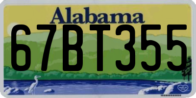AL license plate 67BT355