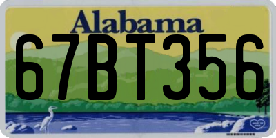 AL license plate 67BT356