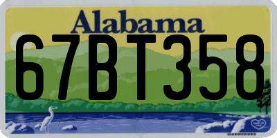 AL license plate 67BT358