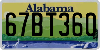 AL license plate 67BT360