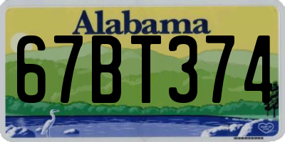 AL license plate 67BT374