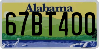 AL license plate 67BT400