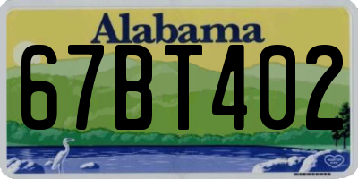 AL license plate 67BT402
