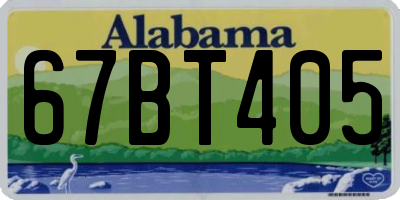 AL license plate 67BT405
