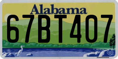AL license plate 67BT407