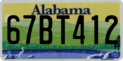 AL license plate 67BT412