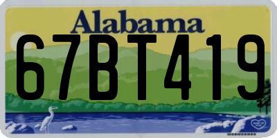 AL license plate 67BT419
