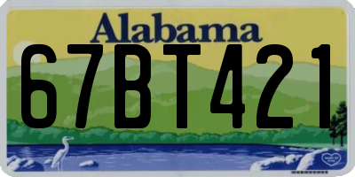 AL license plate 67BT421