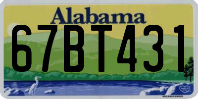 AL license plate 67BT431