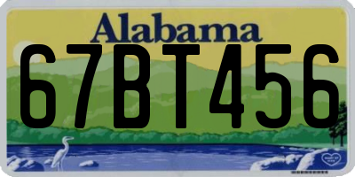 AL license plate 67BT456