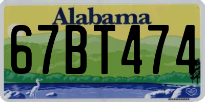 AL license plate 67BT474