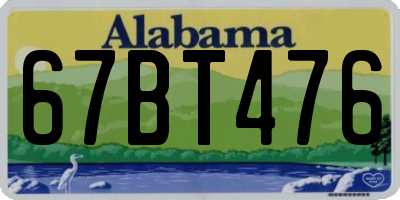 AL license plate 67BT476