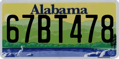 AL license plate 67BT478