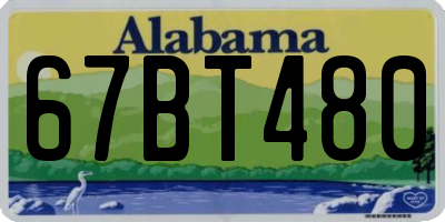 AL license plate 67BT480