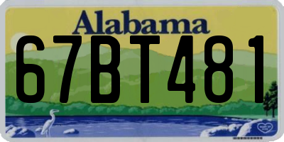 AL license plate 67BT481