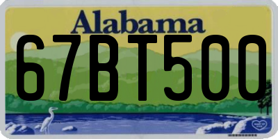 AL license plate 67BT500