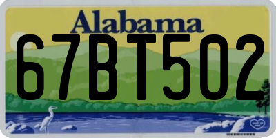 AL license plate 67BT502