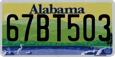 AL license plate 67BT503