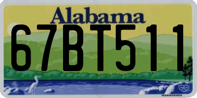 AL license plate 67BT511