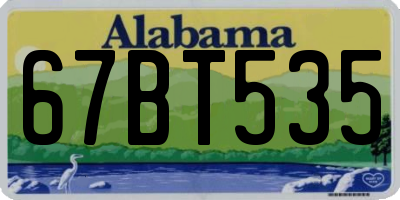 AL license plate 67BT535