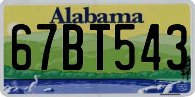 AL license plate 67BT543