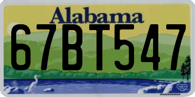 AL license plate 67BT547