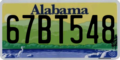 AL license plate 67BT548