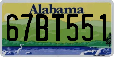 AL license plate 67BT551
