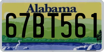 AL license plate 67BT561