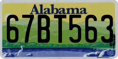 AL license plate 67BT563