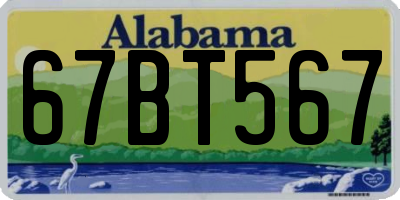 AL license plate 67BT567