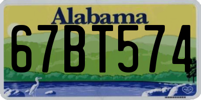 AL license plate 67BT574