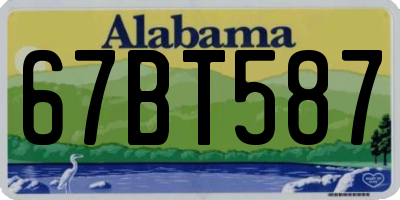 AL license plate 67BT587