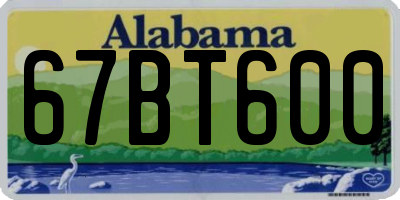 AL license plate 67BT600