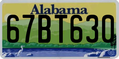 AL license plate 67BT630