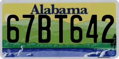 AL license plate 67BT642