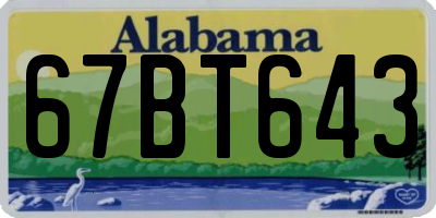 AL license plate 67BT643