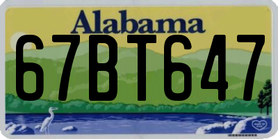 AL license plate 67BT647