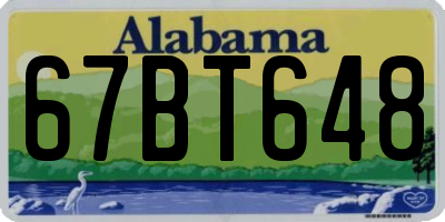 AL license plate 67BT648