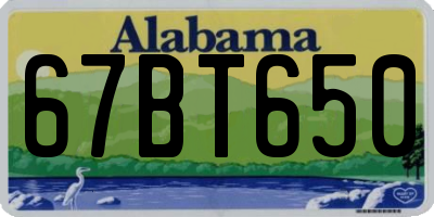 AL license plate 67BT650