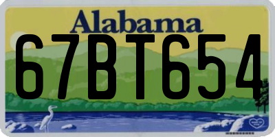 AL license plate 67BT654