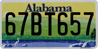 AL license plate 67BT657