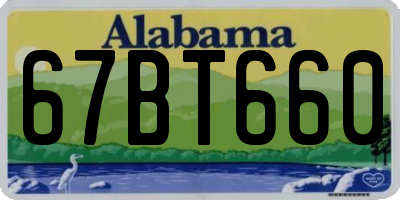 AL license plate 67BT660