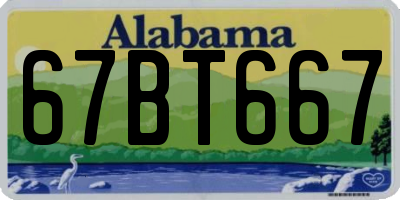 AL license plate 67BT667
