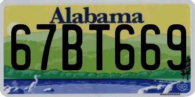 AL license plate 67BT669